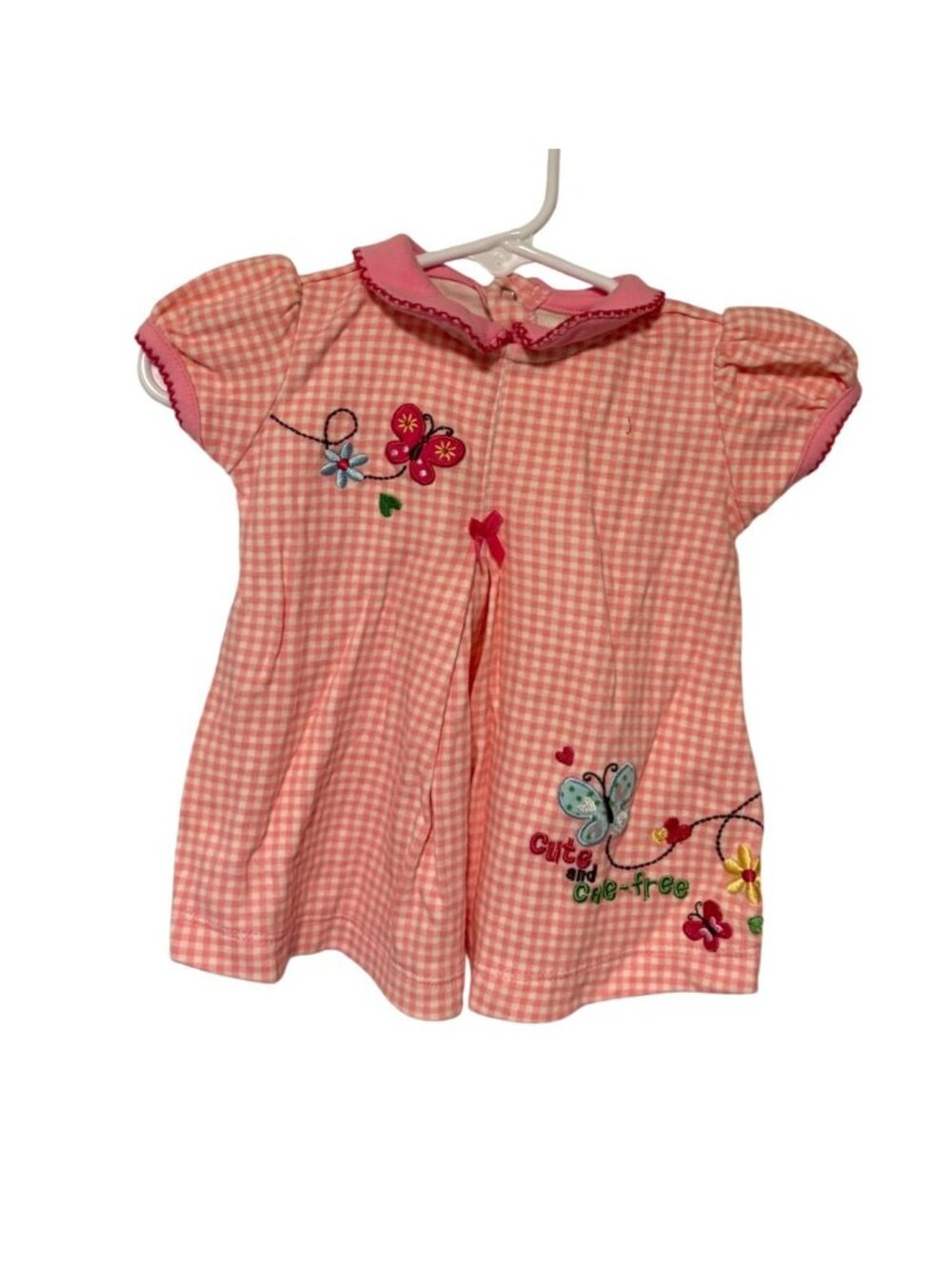 Child Of Mine Carters Girls Infant Baby Size 3 6 months Short sleeve Gingham Dre